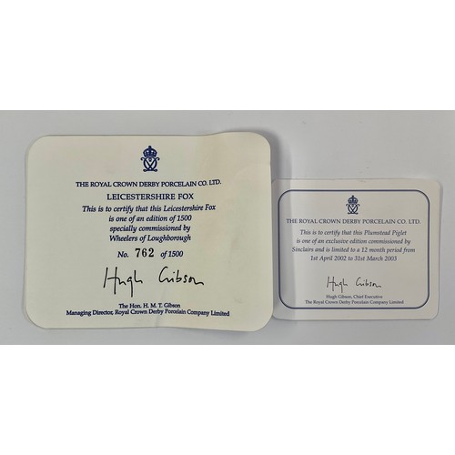 3108 - A Royal Crown Derby paperweight, Leicestershire Fox, specially commissioned by Wheelers of Loughboro... 