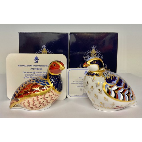 3148 - A Royal Crown Derby paperweight, Red Legged Partridge, special anniversary edition for 2002, designe... 