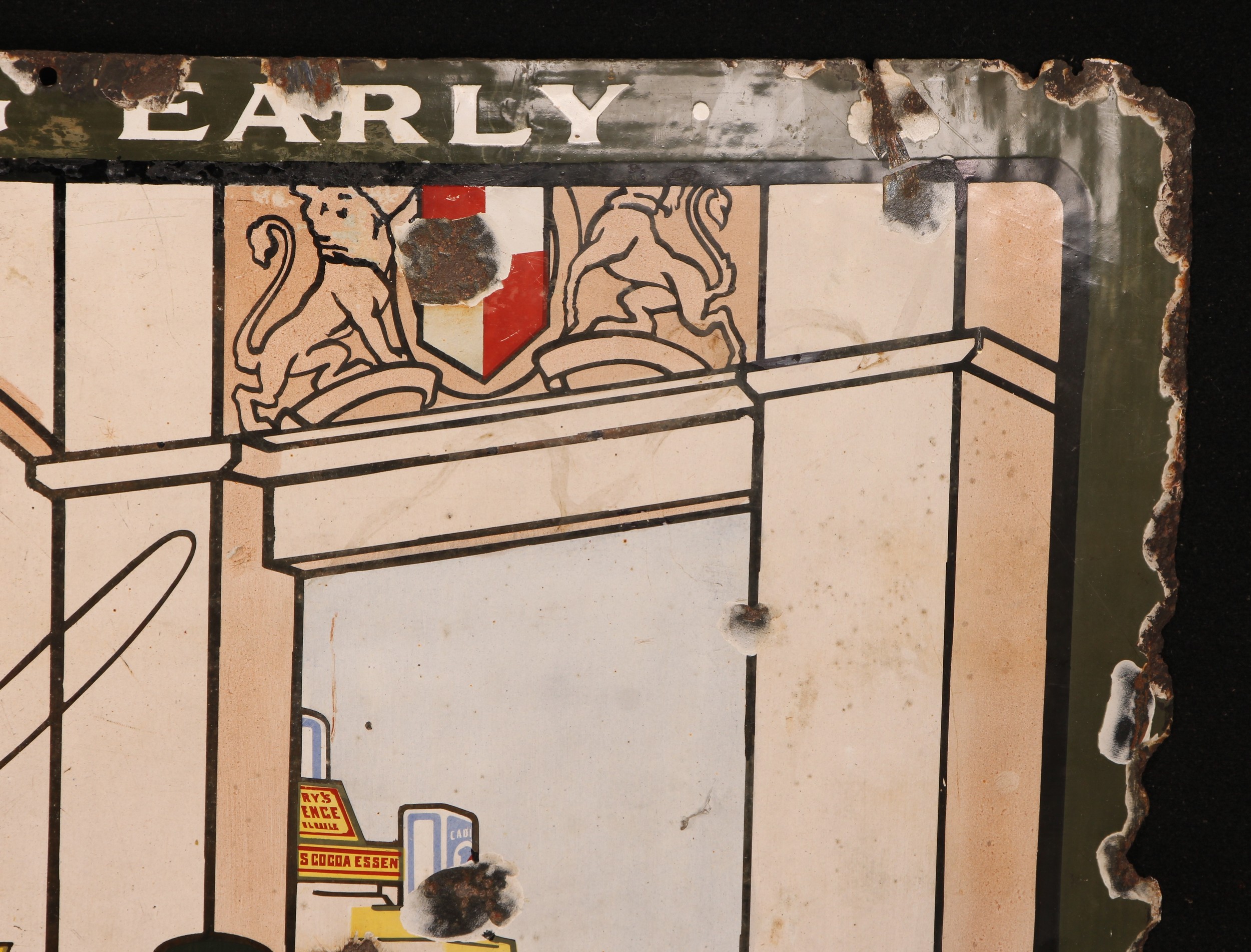 Advertising - a late Victorian/Edwardian pictorial enamel sign, Cadbury ...