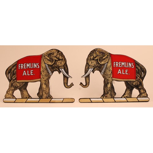 Advertising - Breweriana - a pair of shaped pictorial enamel signs ...