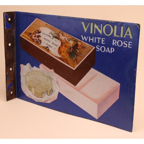 Advertising - a rectangular double sided flanged pictorial enamel sign ...