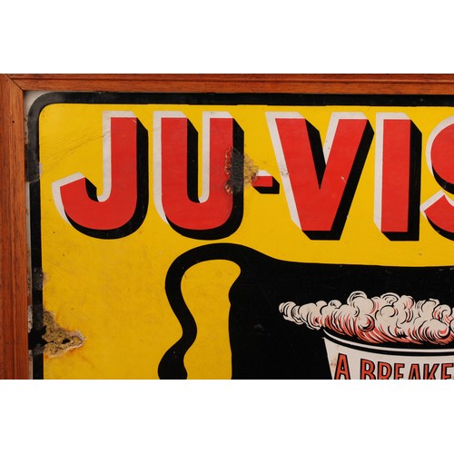 537 - Advertising - a rectangular pictorial enamel sign, Ju-Vis Beef Tea, inscribed and illustrated in red... 
