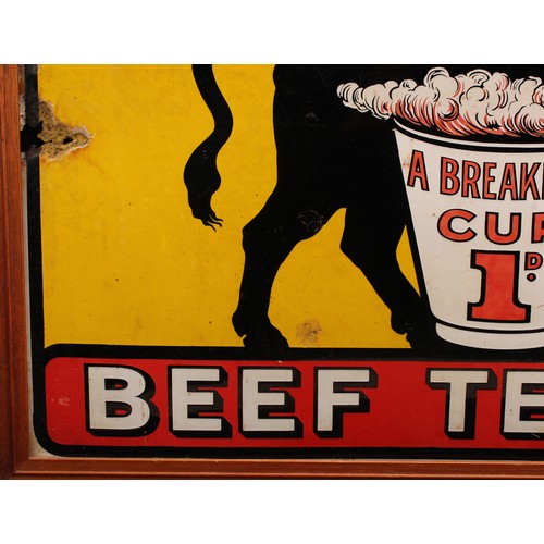 537 - Advertising - a rectangular pictorial enamel sign, Ju-Vis Beef Tea, inscribed and illustrated in red... 