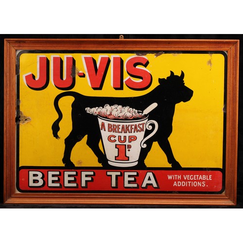 537 - Advertising - a rectangular pictorial enamel sign, Ju-Vis Beef Tea, inscribed and illustrated in red... 