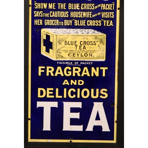 369 - Advertising - an early 20th century rectangular enamel sign, Always Drink Blue Cross, Fragrant and D... 