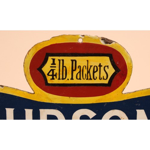 364 - Advertising - an early 20th century quatrefoil shaped enamel sign, Hudson's Soap, 23cm x 35cm

https... 
