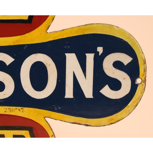 364 - Advertising - an early 20th century quatrefoil shaped enamel sign, Hudson's Soap, 23cm x 35cm

https... 