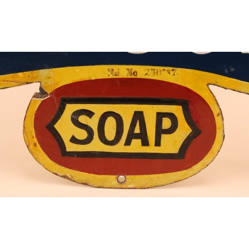 364 - Advertising - an early 20th century quatrefoil shaped enamel sign, Hudson's Soap, 23cm x 35cm

https... 