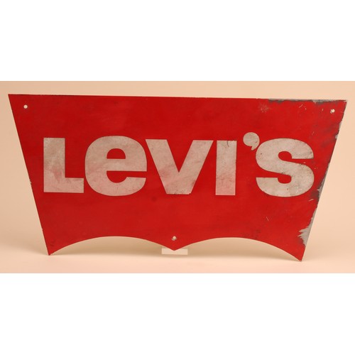Advertising - a late 20th century aluminium sign, Levi's, inscribed in ...