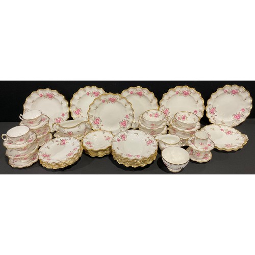 A Royal Crown Derby Royal Pinxton Roses pattern dinner and tea service ...
