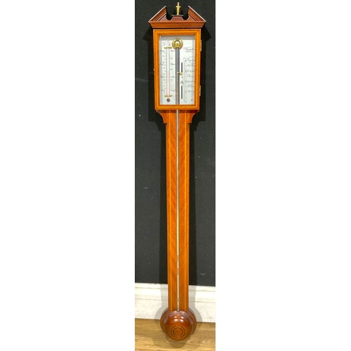 A reproduction Regency style inlaid mahogany stick barometer, by ...