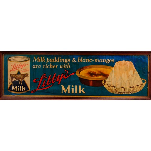 365 - Advertising - an early 20th century rectangular pictorial showcard or sign, Libby's Milk, printed an... 
