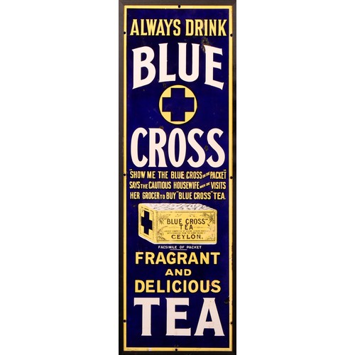 369 - Advertising - an early 20th century rectangular enamel sign, Always Drink Blue Cross, Fragrant and D... 