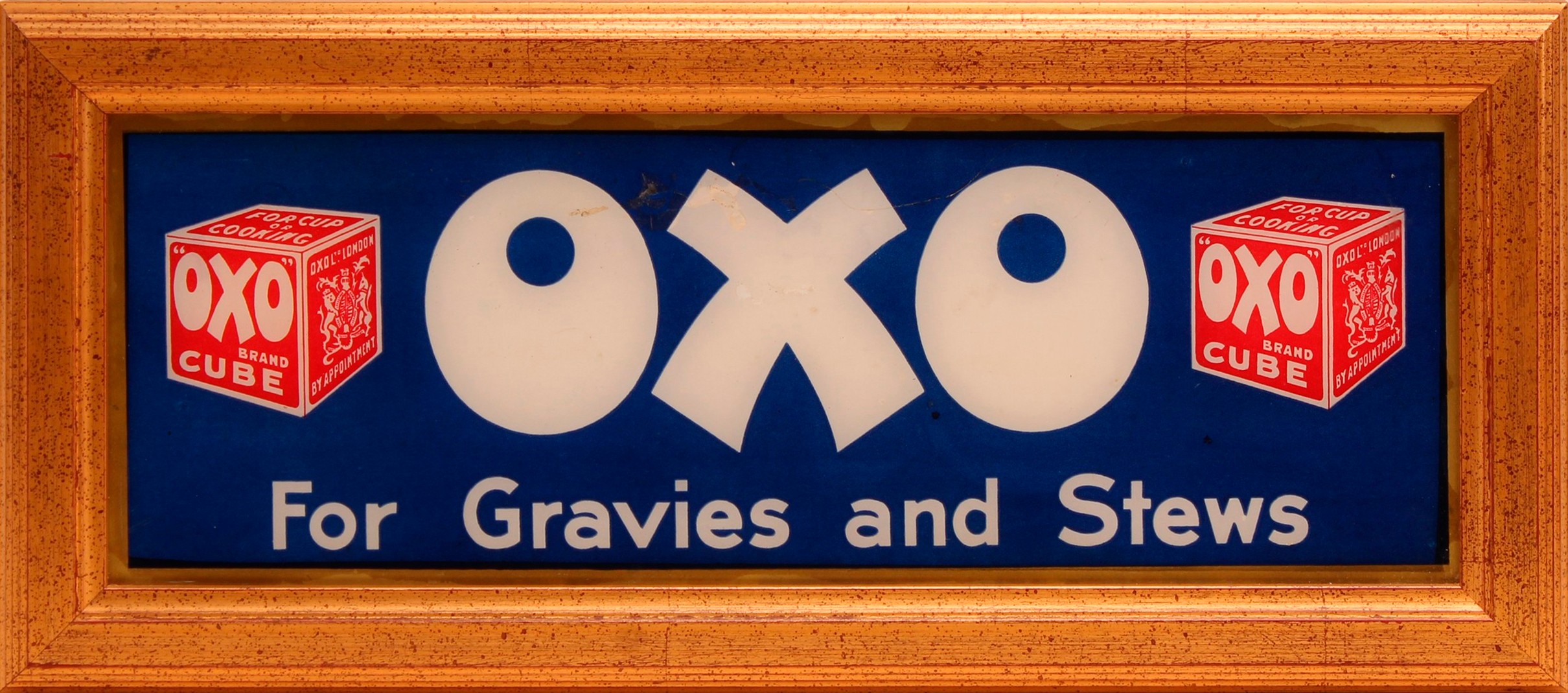 Advertising - a rectangular glass sign, OXO, For Gravies and Stews ...