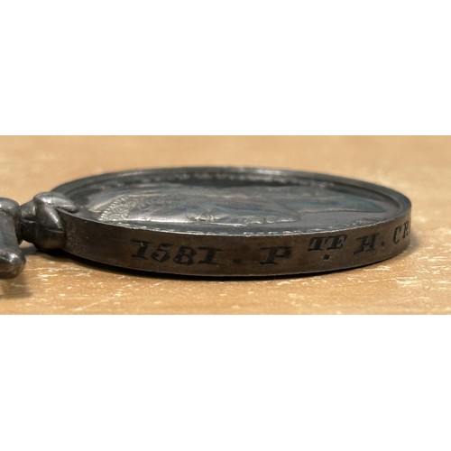 5014 - Victorian Egypt Medal to 1581 Pte H Craig, 1/Cam'n High. RS. Complete with original ribbon.