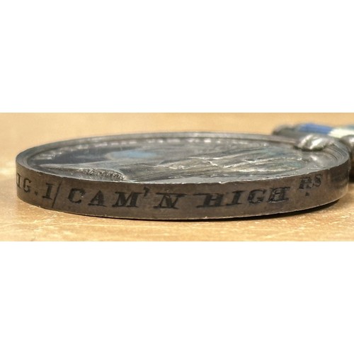 5014 - Victorian Egypt Medal to 1581 Pte H Craig, 1/Cam'n High. RS. Complete with original ribbon.