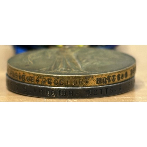 5023 - WW1 British Casualty group of 1914-15 Star, War Medal and Victory Medal to 4234 Pte CE Proctor, Nott... 