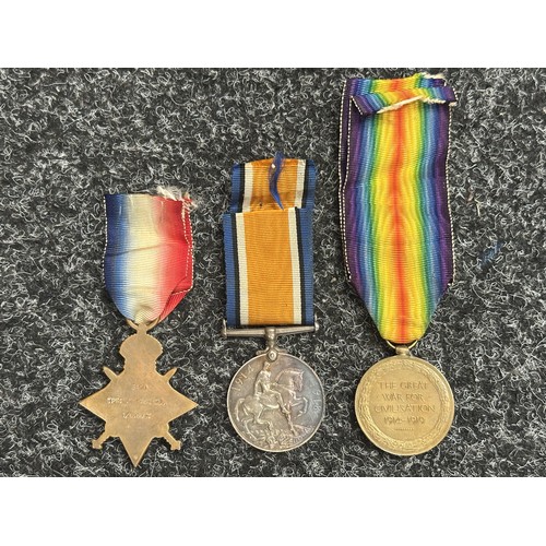5037 - WW1 British 1914-15 Star, War Medal and Victory Medal to 3190 Trooper M Everett, 1/Life Guards. Comp... 