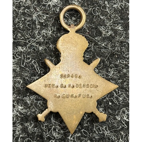 5041 - WW1 British 1914-15 Star 24249 Pte GW Gibson, Royal Dublin Fusiliers. No ribbon.