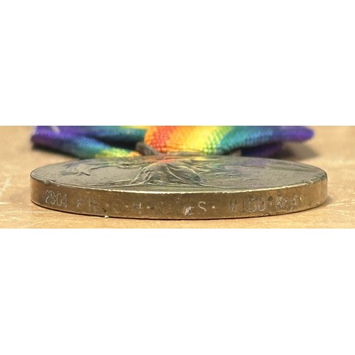 5054 - WW1 British Medals: 1914-15 Star and Victory Medal to 2504 Pte EH Giles, Middlesex Regiment, complet... 