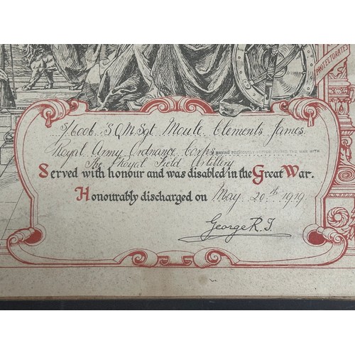 5180 - WW1 Imperial German Relic ground dug condition G98 Rifle receiver & WW1 British Honourable Discharge... 