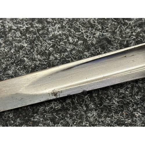 5181 - Pre War British RASC Officers 1822 Pattern Sword with single edged fullered blade 850mm in length, P... 