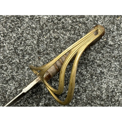 5181 - Pre War British RASC Officers 1822 Pattern Sword with single edged fullered blade 850mm in length, P... 