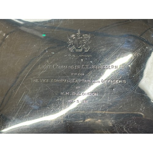 5182 - British Royal Navy Presentation Silver to Lieut Commander Christopher Theodore Jellicoe RN DSO, DSC ... 
