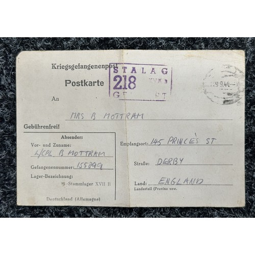 5183 - WW2 British PoW Paperwork to 1943617 Lance Corporal Bob Mottram, Royal Engineers comprising of AB64 ... 