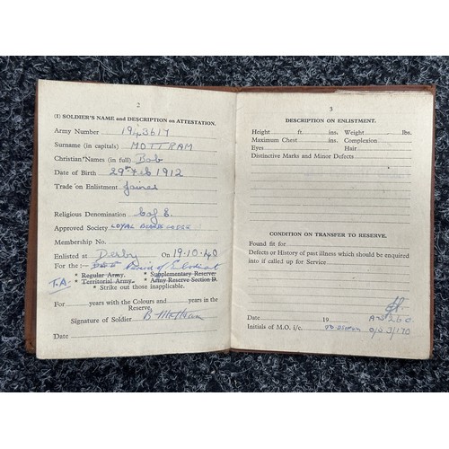 5183 - WW2 British PoW Paperwork to 1943617 Lance Corporal Bob Mottram, Royal Engineers comprising of AB64 ... 