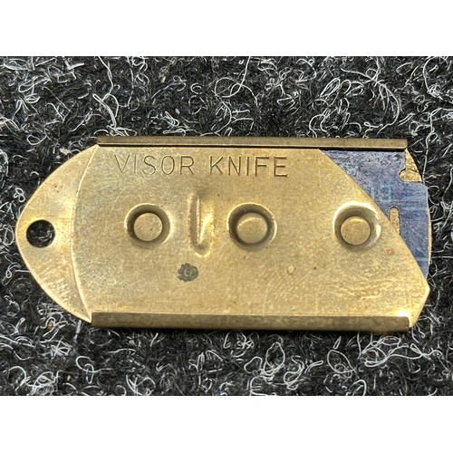 5199 - WW2 British Escape & Evasion Visor Knife complete with original razor blade. Unissued condition.