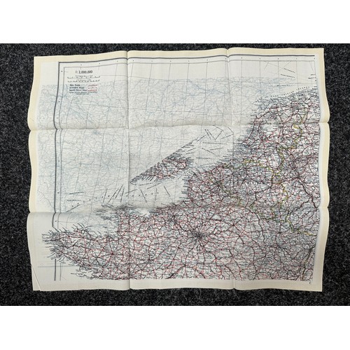 5204 - WW2 British Escape & Evasion Silk Escape Map of France C/D. Unissued condition.