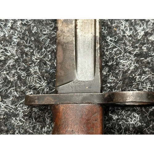 5208 - Three Edged weapons to include: WW2 British No 5 Jungle Carbine Bayonet with fullered singled edged ... 