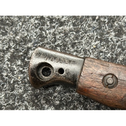 5208 - Three Edged weapons to include: WW2 British No 5 Jungle Carbine Bayonet with fullered singled edged ... 