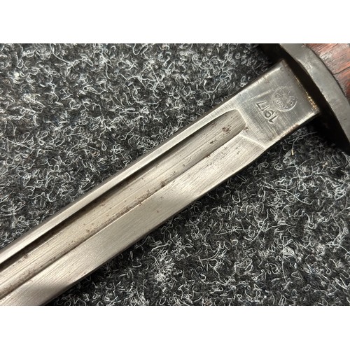 5210 - WW2 British Home Guard Issue P17 Bayonet with single edged fullered blade maker marked and dated 