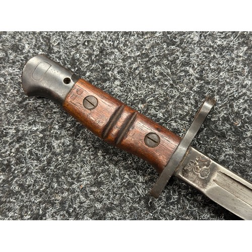 5210 - WW2 British Home Guard Issue P17 Bayonet with single edged fullered blade maker marked and dated 