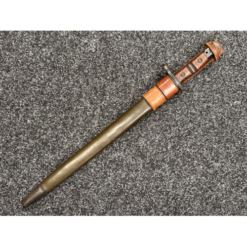 5210 - WW2 British Home Guard Issue P17 Bayonet with single edged fullered blade maker marked and dated 