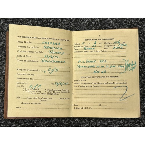 5215 - WW2 British Paperwork archive group with local Derbyshire interest to 5889648 Cpl Ronald 