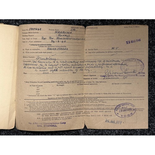 5215 - WW2 British Paperwork archive group with local Derbyshire interest to 5889648 Cpl Ronald 