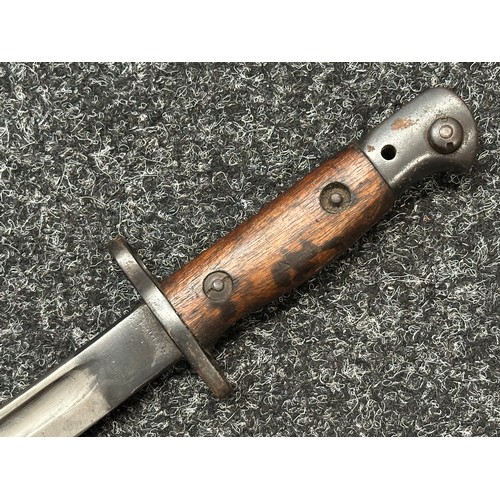 5216 - British 1907 Pattern Bayonet with single edged fullered blade 434mm in length, Enfield inspection ma... 