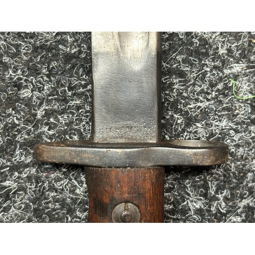 5216 - British 1907 Pattern Bayonet with single edged fullered blade 434mm in length, Enfield inspection ma... 
