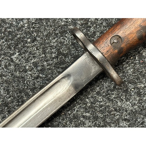 5216 - British 1907 Pattern Bayonet with single edged fullered blade 434mm in length, Enfield inspection ma... 