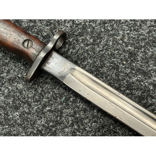 5216 - British 1907 Pattern Bayonet with single edged fullered blade 434mm in length, Enfield inspection ma... 