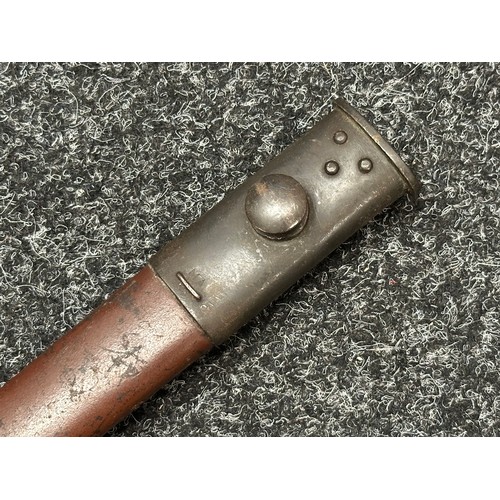 5216 - British 1907 Pattern Bayonet with single edged fullered blade 434mm in length, Enfield inspection ma... 