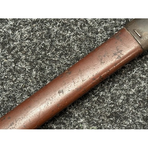 5216 - British 1907 Pattern Bayonet with single edged fullered blade 434mm in length, Enfield inspection ma... 