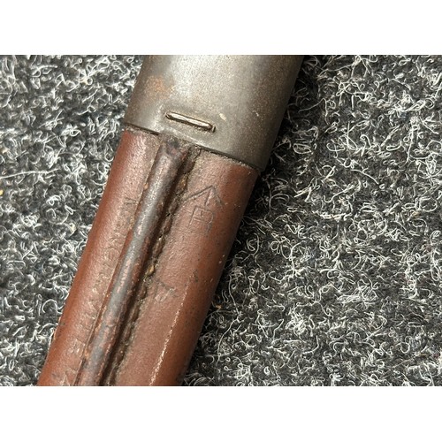 5216 - British 1907 Pattern Bayonet with single edged fullered blade 434mm in length, Enfield inspection ma... 