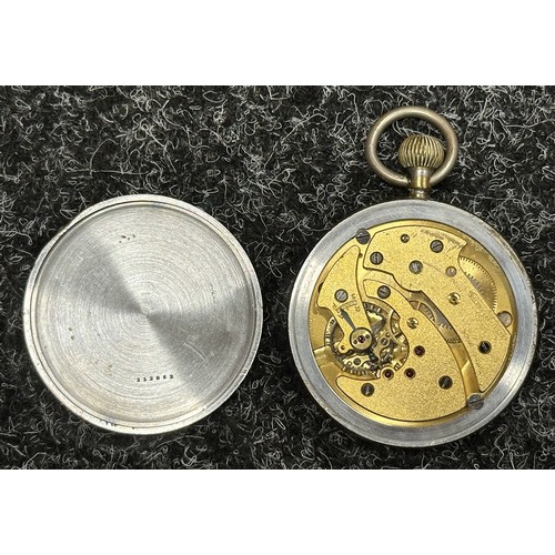 5227 - WW2 British GSTP by Jaeger le Coultre. Damaged black dial with Arabic numerals and separate seconds ... 