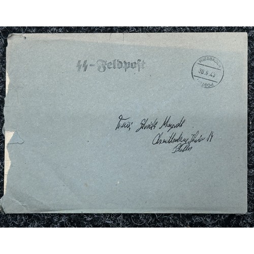 5231 - WW2 Third Reich Waffen SS Feldpost letter collection. Two sent to the same Dr. Various units includi... 