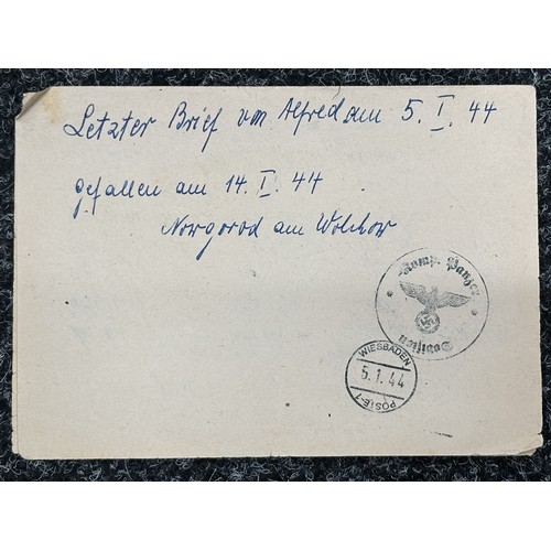 5231 - WW2 Third Reich Waffen SS Feldpost letter collection. Two sent to the same Dr. Various units includi... 
