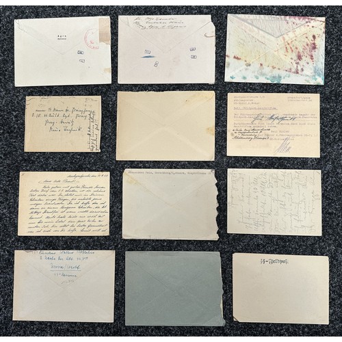 5231 - WW2 Third Reich Waffen SS Feldpost letter collection. Two sent to the same Dr. Various units includi... 